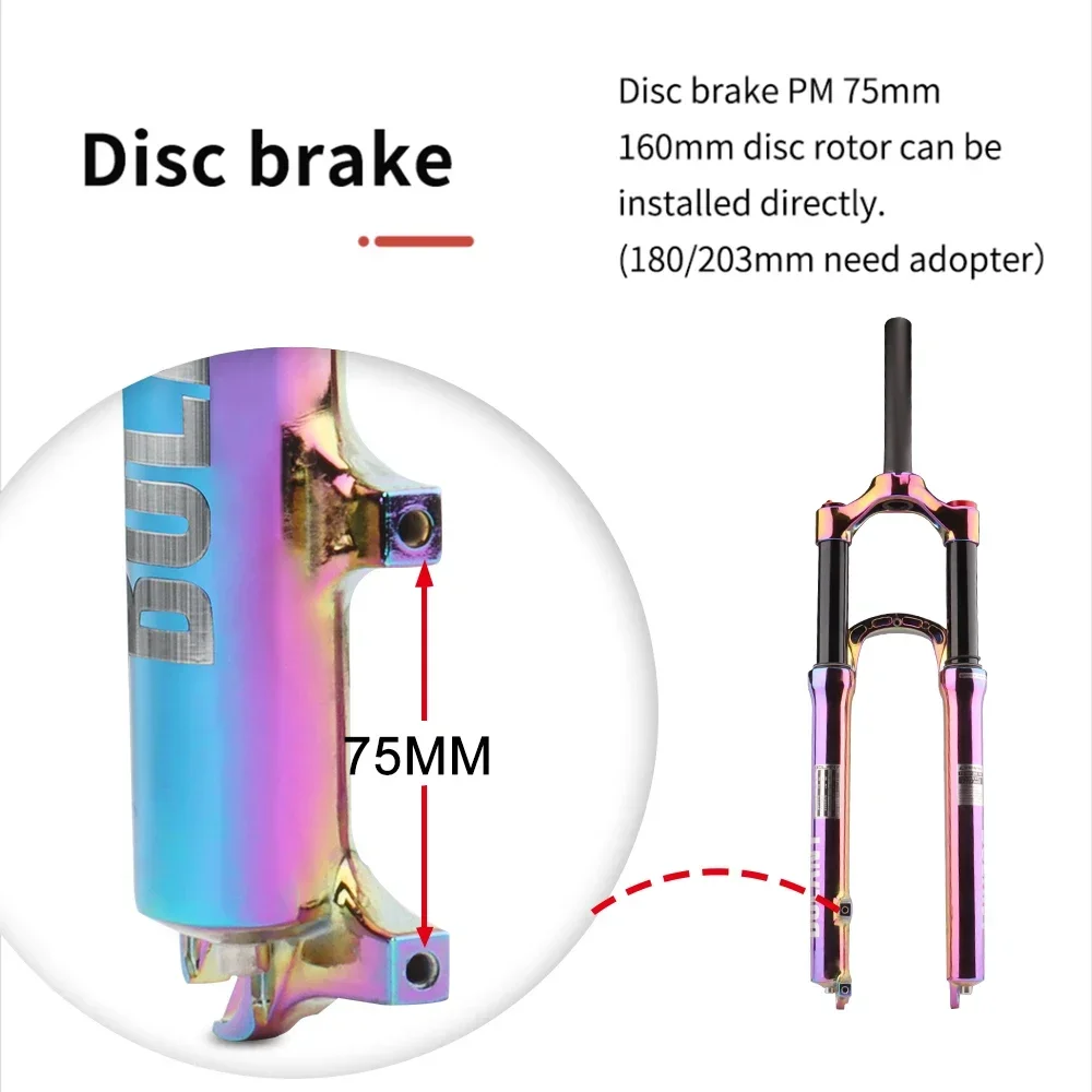 Mtb Fork Air - レインボー 27.5/29er サスペンションエアインチ真空メッキMTBバイクフォーク アルミ合金 120mm 自転車アクセサリー用