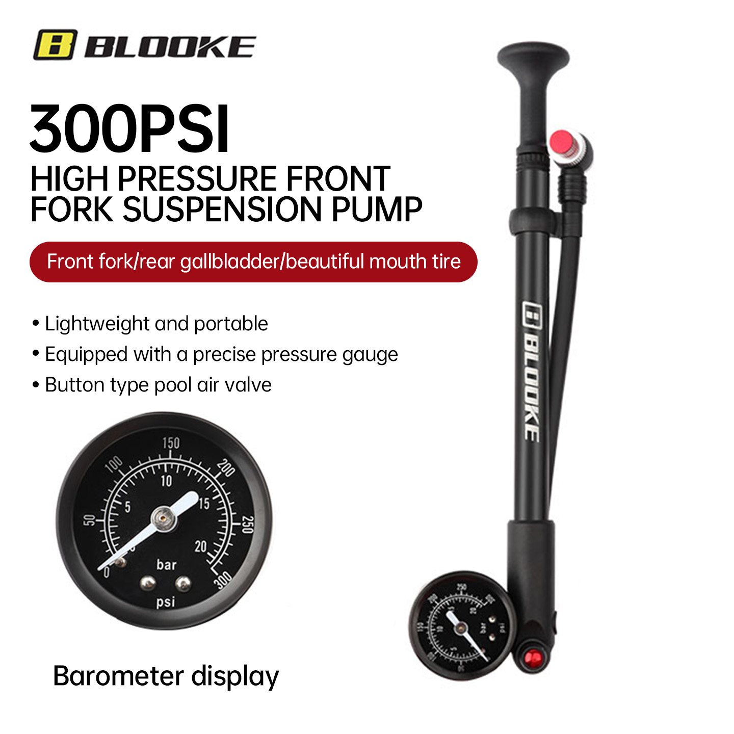 Mtb Fork Air - BLOOKE MTB 高圧ショックポンプ ポータブルエアポンプ マウンテンバイクフロントフォークとリアサスペンション用