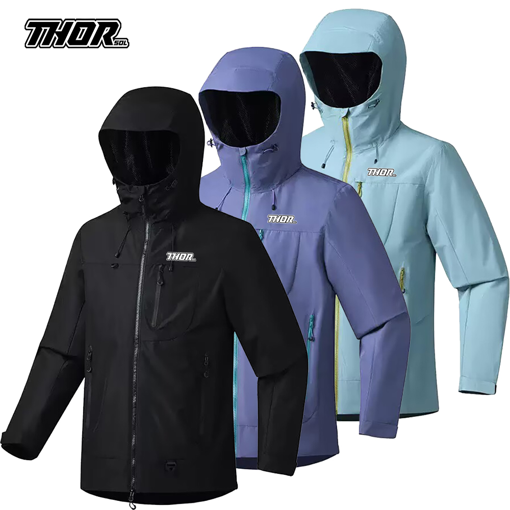 Mountain Biking Rain Jacket - THORSOL メンズサイクリングレインジャケット Mtb 自転車ウインドブレーカー女性マウンテンバイク服キャンプハイキングコートチャケータ不浸透性