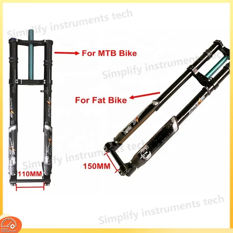 Mtb Fork Air - 20x4インチファットタイヤバイク用フロントフォークエアサスペンションショックアブソーバー、電動自転車MTBダウンヒルサイクリングパーツ