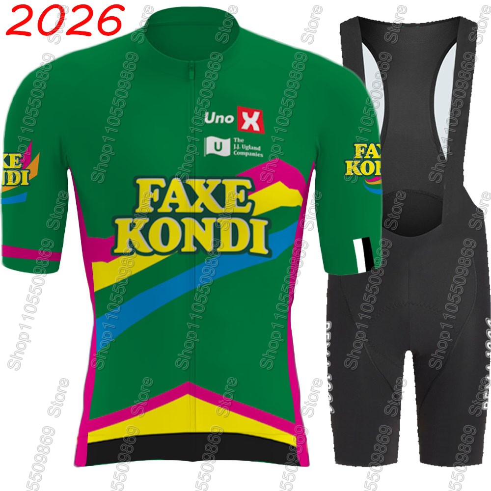 Mountain Biking Clothes - UNO X 2026プロチームサイクリングジャージセット サマーノルウェーグリーン ウェア メンズキット