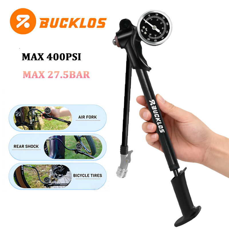 Shock Pump Suspension - BUCKLOS 高圧400Psi自転車用空気入れ（ゲージ付き）フォーク＆リアサスペンションショックアブソーバー対応 マウンテンバイク用