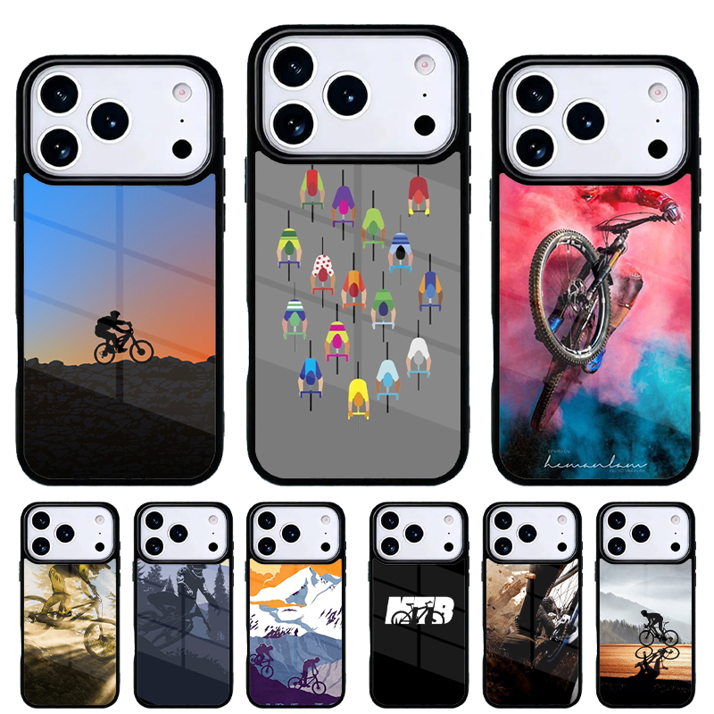 Mountain Biking Logo - マウンテンバイクサイクリングソフトフォンケース iPhone 17 Air 16e 15