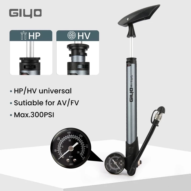 Mtb Fork Air - Giyo GS-41P 300psi 自転車ショックポンプ MTBフォーク/リアサスペンションポンプ 自転車エアハンドポンプ