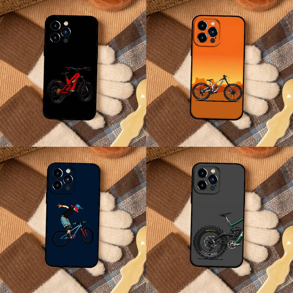 Mountain Biking Cartoon - MTBマウンテンバイクサイクリング自転車用スマホケース iPhone 17 16 15 11