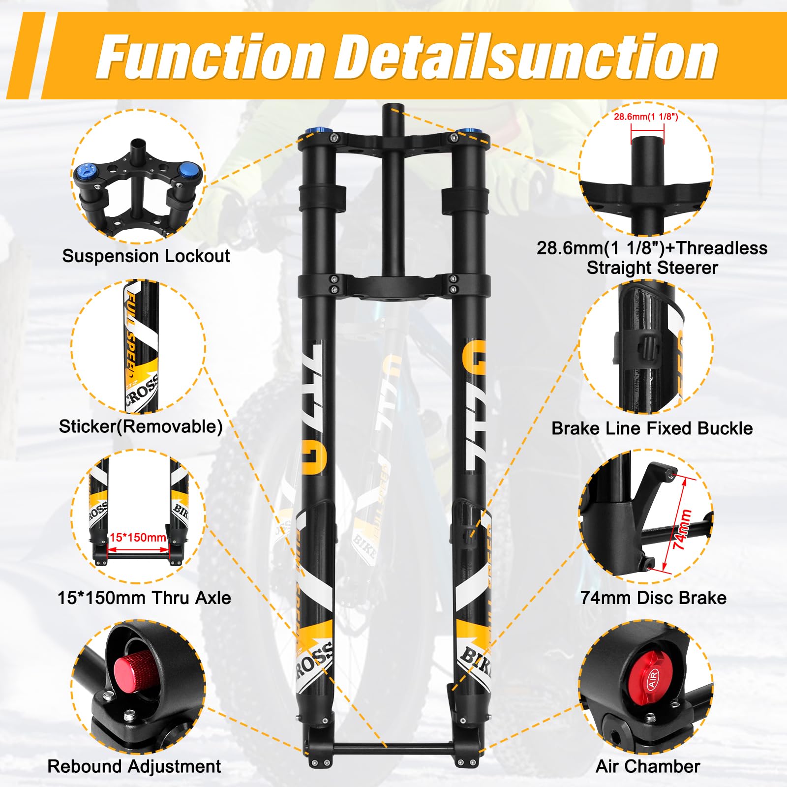 20/26インチファットタイヤバイク用エアサスペンションフォ - Mtb Fork Air のレビューと価格