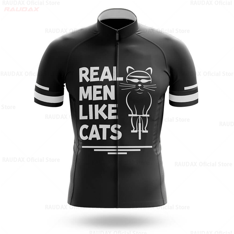 サイクリングジャージ男性漫画猫バイクトップ MTB 自転車シ - Mountain Biking Cartoon のレビューと価格