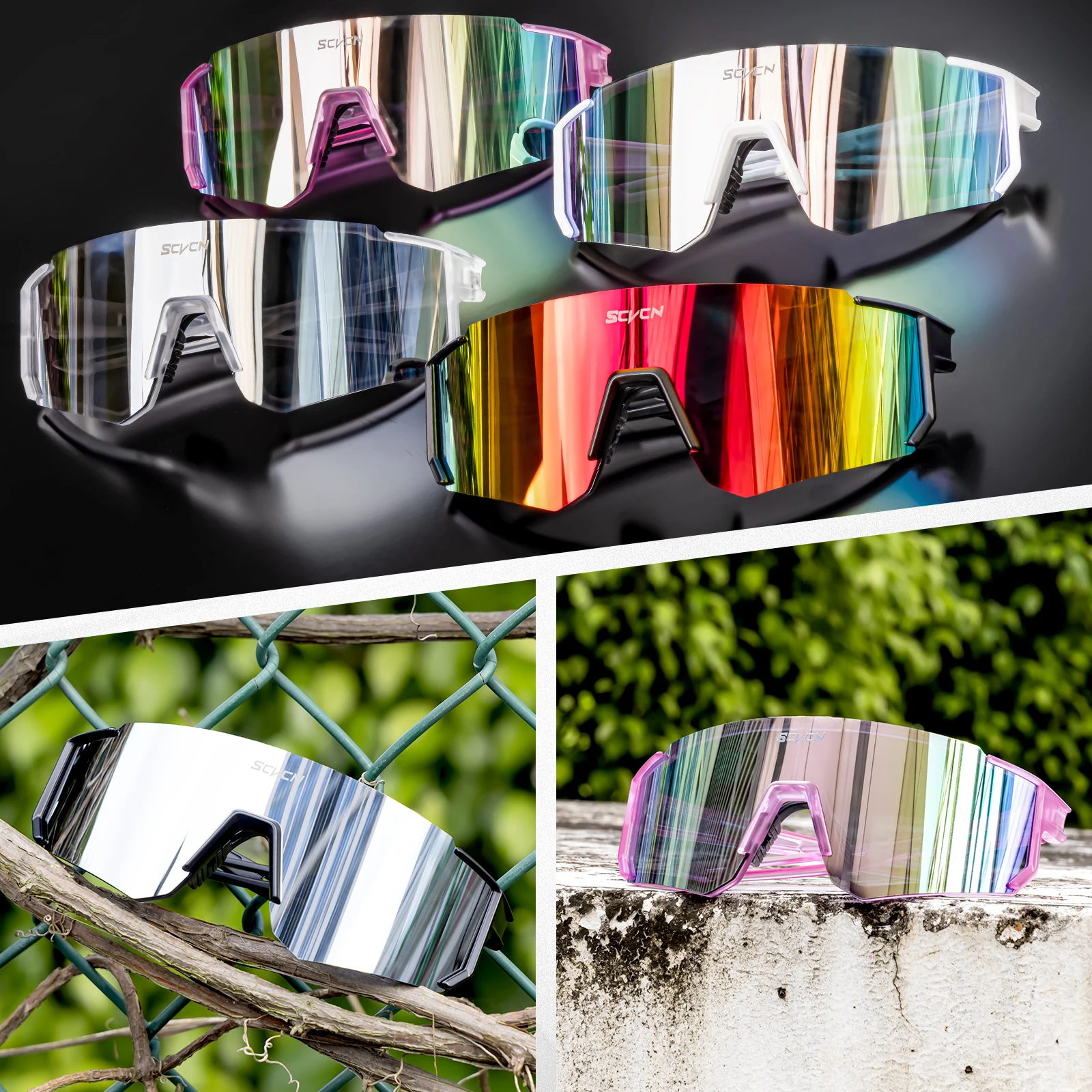 SCVCN 新しいフォトクロミックサイクリングサングラス男性 - Mountain Biking Goggles のレビューと価格