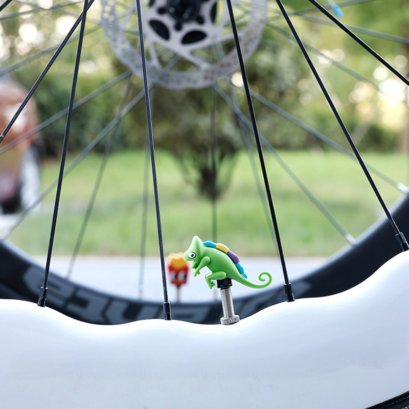 ホット自転車エアノズルキャップロードバイクシリコーンクリエイ - Mountain Biking Cartoon のレビューと価格