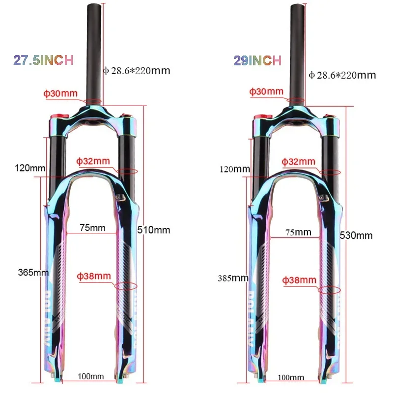 レインボー 27.5/29er サスペンションエアインチ真空 - Mtb Fork Air のレビューと価格