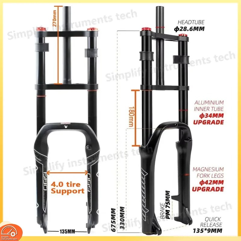 20x4.0 バイクエアサスペンションフロントフォーク 13 - Mtb Fork Air のレビューと価格