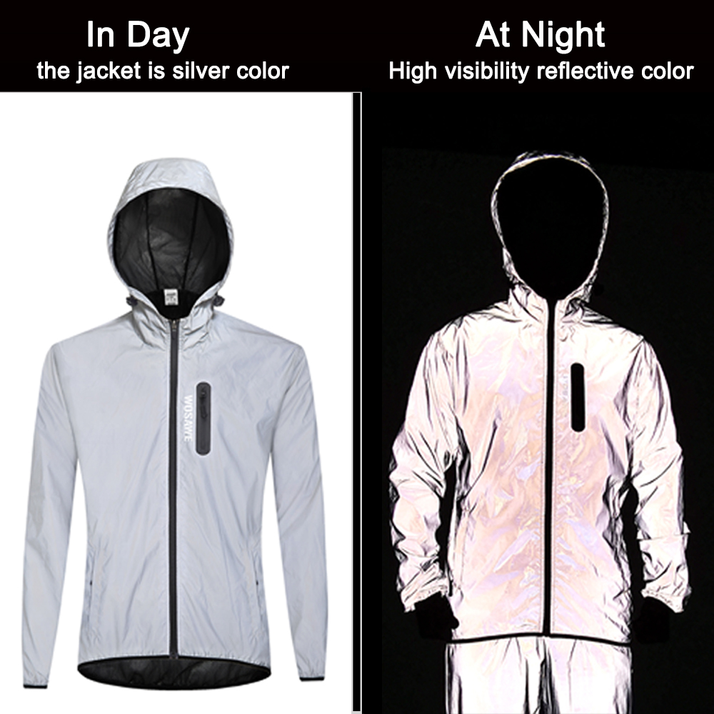WOSAWE メンズ完全反射ジャケット屋外軽量ウインドブレー - Mountain Biking Rain Jacket のレビューと価格