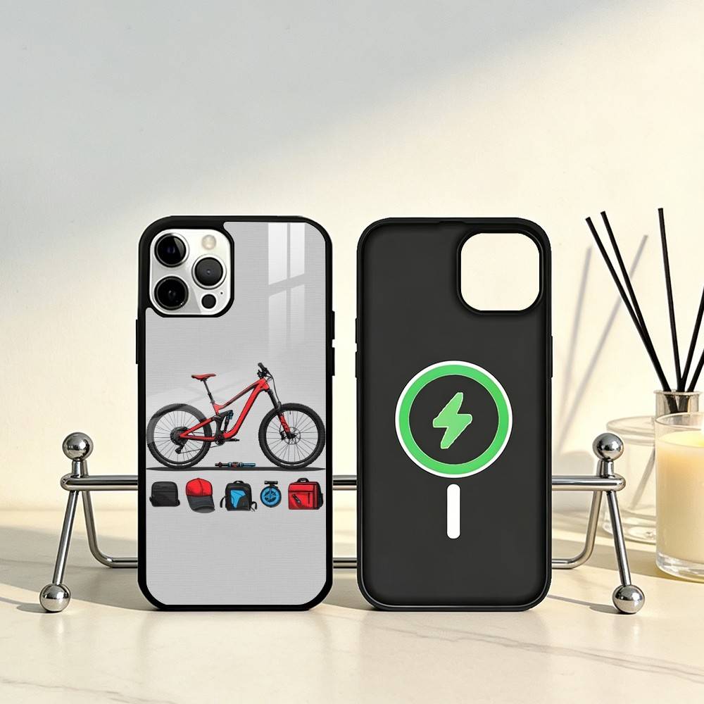 マウンテンバイク自転車柄のクールなiPhoneケース（iPh - Mountain Biking Logo のレビューと価格