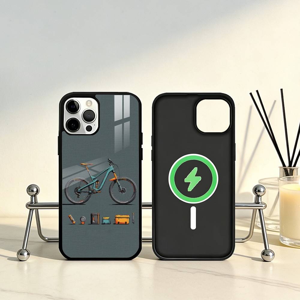 マウンテンバイク自転車柄のクールなiPhoneケース（iPh - Mountain Biking Logo のレビューと価格