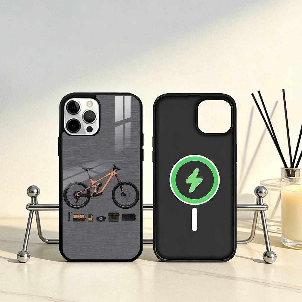 マウンテンバイク自転車柄のクールなiPhoneケース（iPh - Mountain Biking Logo のレビューと価格