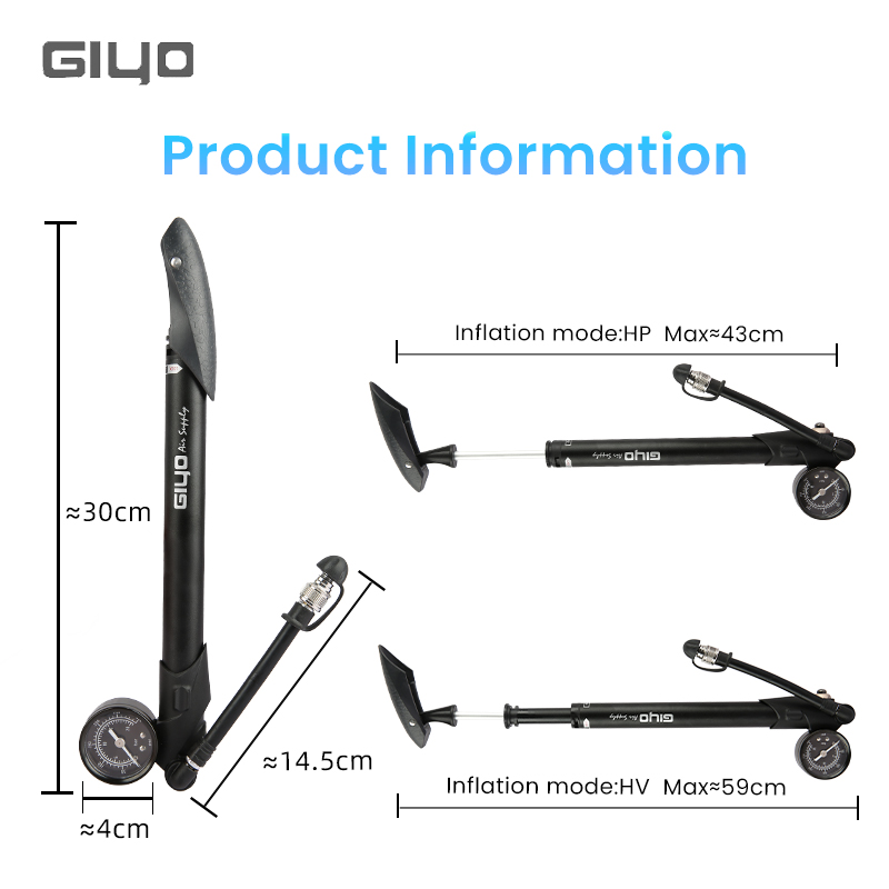 Giyo GS-41P 300psi 自転車ショックポンプ  - Mtb Fork Air のレビューと価格