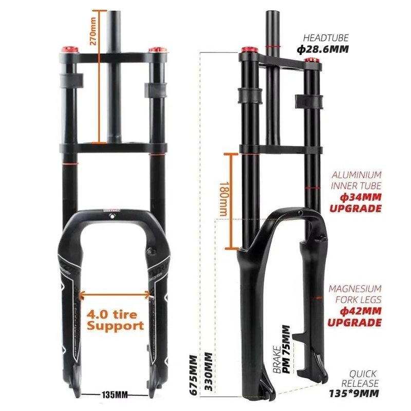 20x4.0バイク用エアサスペンションフロントフォーク 13 - Mtb Fork Air のレビューと価格
