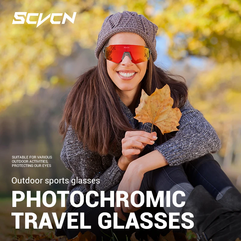SCVCN 新屋外フォトクロミック保護メガネサイクリングサン - Mountain Biking Goggles のレビューと価格