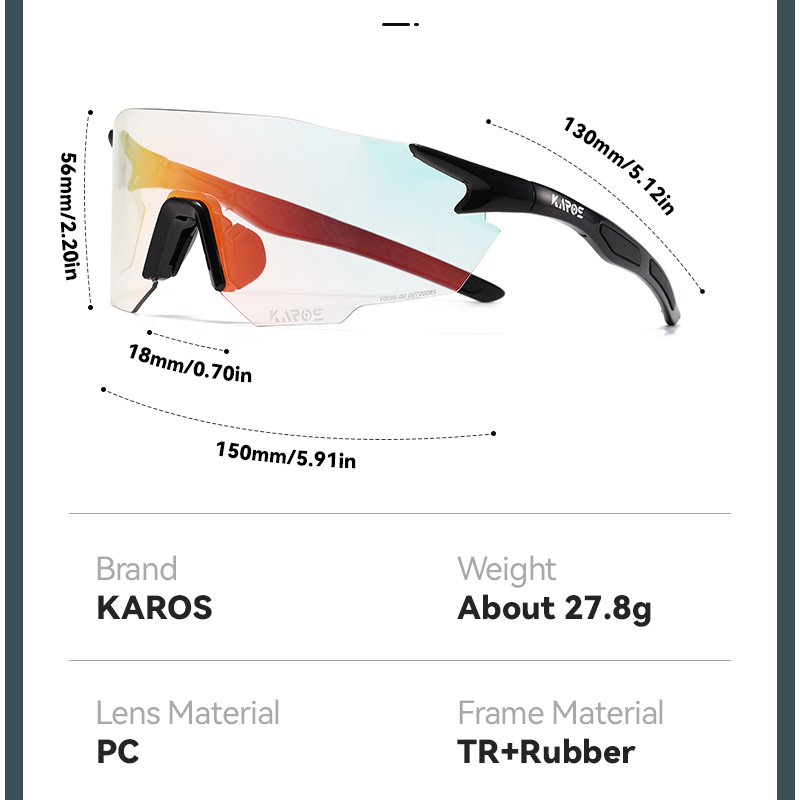 KAROS フォトクロミックサイクリンググラス MTB ロー - Mountain Biking Goggles のレビューと価格